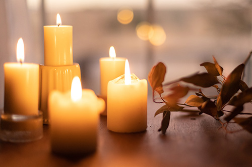 Scented candles help optimize your meditation. Scented candles help optimize your meditation.