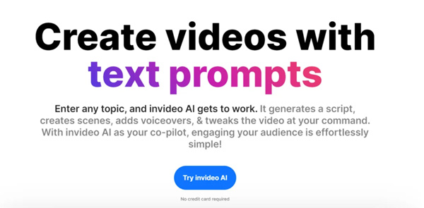 Create videos from text prompts. 