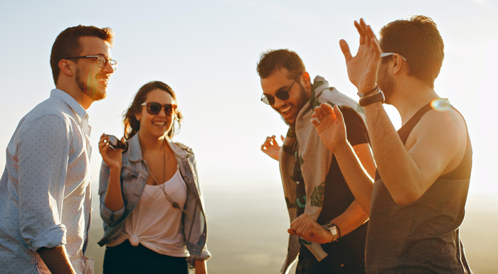 Four friends hanging out Four friends hanging out