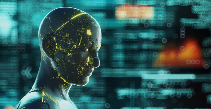 Gen Z using theta brain waves for success. transparent ai robot.