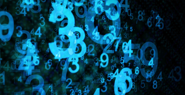 Numerology and Life Purpose. Blue double-exposure.