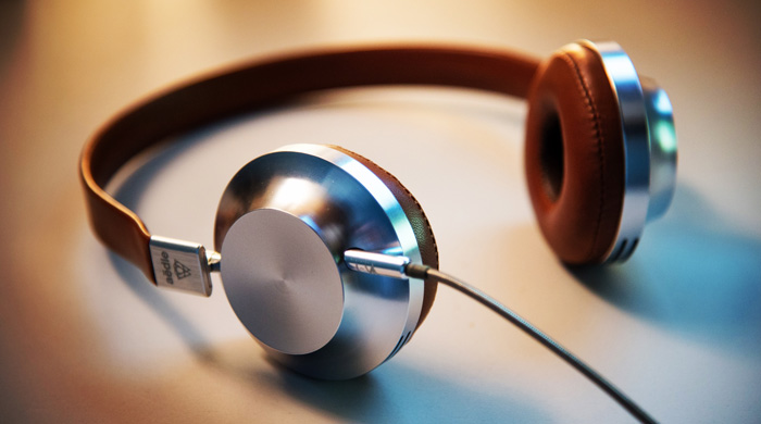 Silver headphones for Audible Silver headphones for Audible