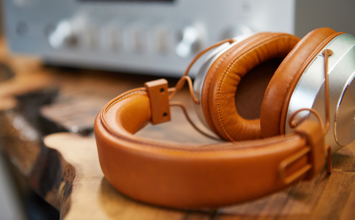 Chroime and leather luxuary headphones. Chroime and leather luxuary headphones.