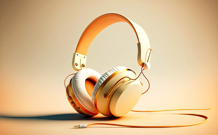 Luxury headphones for listening to binaural beats from Amazon Audible.