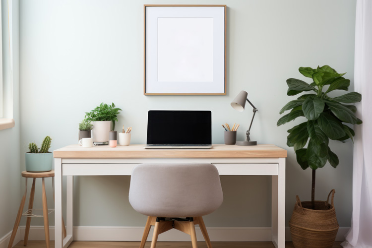 Minimalist Zen room for a woman writer.