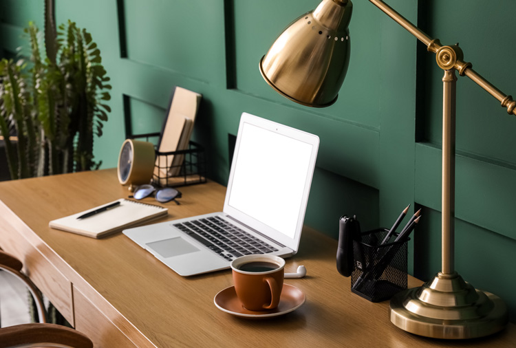Minimalist desk decor for a woman writer.